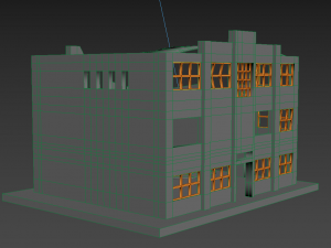 destroyed building low-poly 3D Model