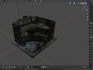 destroyed building low-poly 3D Model