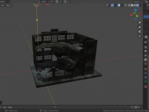 destroyed building low-poly 3D Model