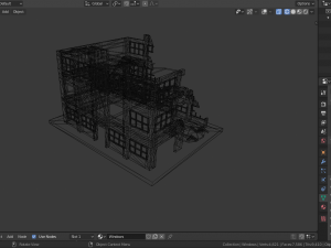 destroyed building low-poly 3D Model