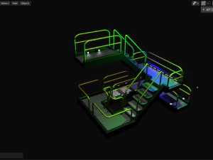 sci-fi modular catwalk 3D Model