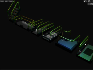 sci-fi modular catwalk 3D Model