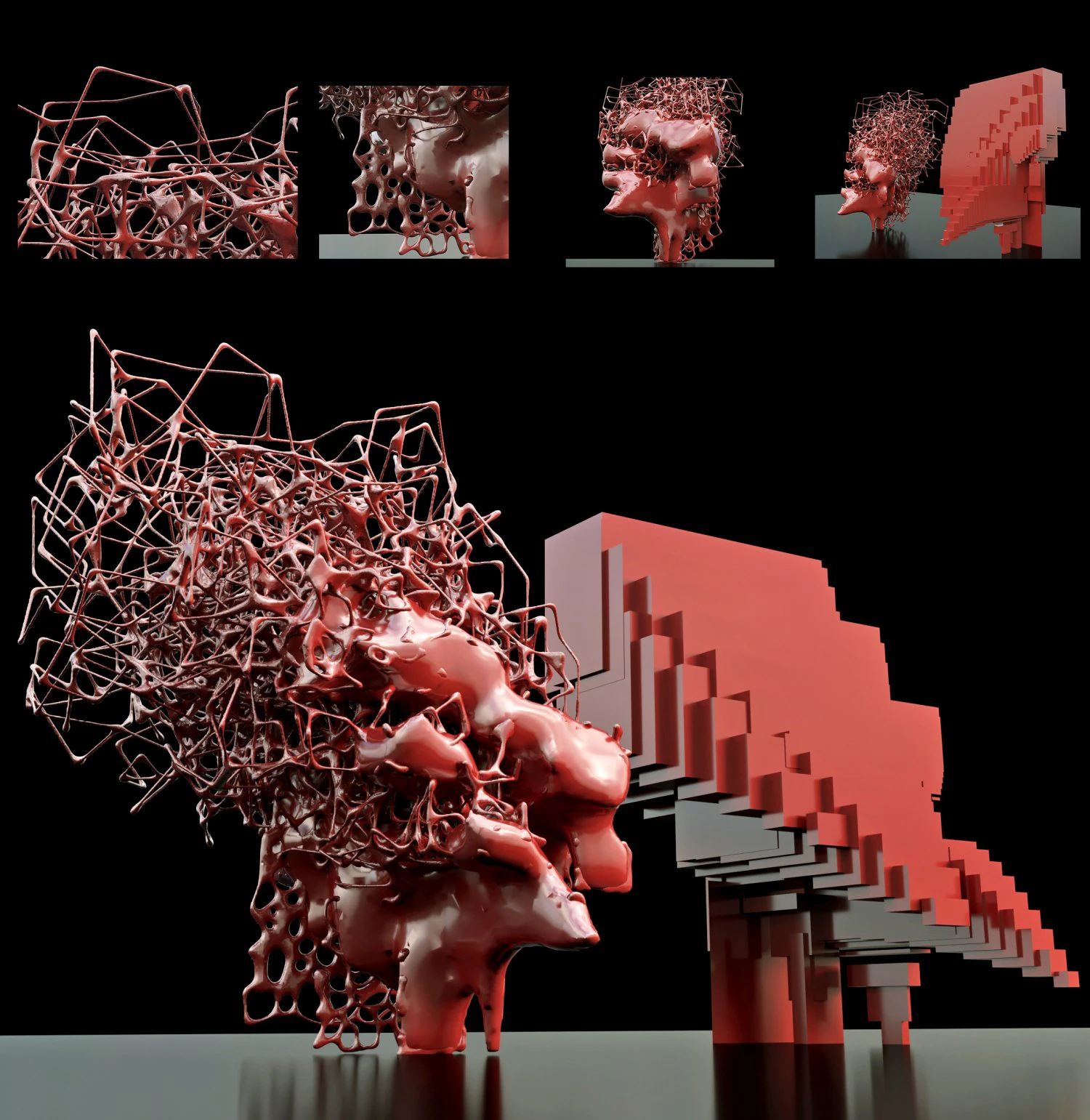 escultura de algoritmos recursivos Modelo 3D .c4d .max .obj .3ds .fbx .stl .blend 