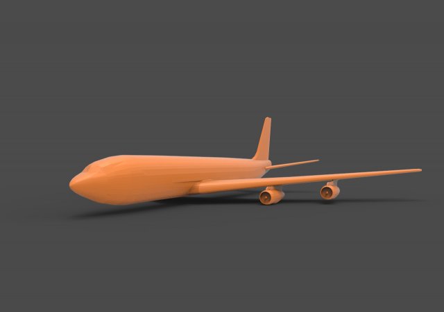 boeing 707 3Dプリントモデル .c4d .max .obj .3ds .fbx .stl .blend 