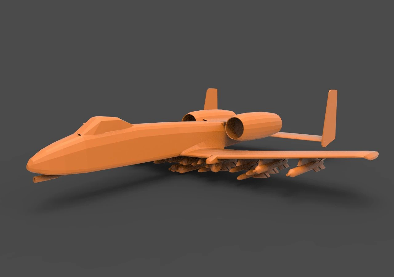 a-10 thunderbolt 3D Print Model .c4d .max .obj .3ds .fbx .stl .blend 