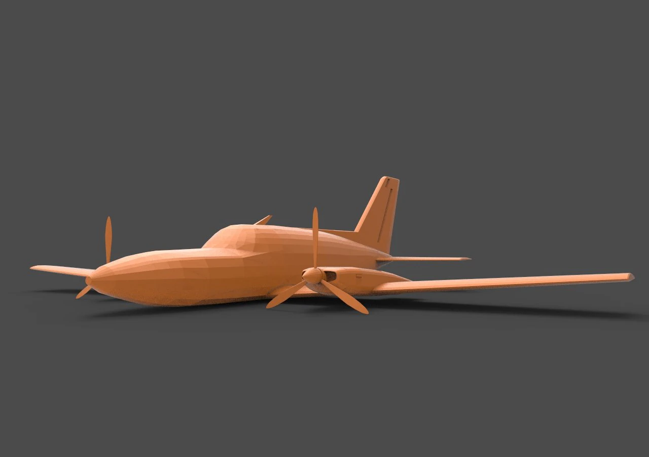 cessna 402 3D Print Model .c4d .max .obj .3ds .fbx .stl .blend