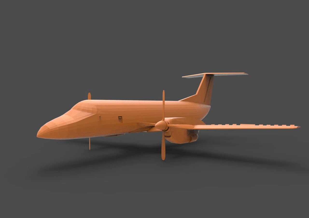 embraer emb 120 3D Print Model .c4d .max .obj .3ds .fbx .stl .blend 