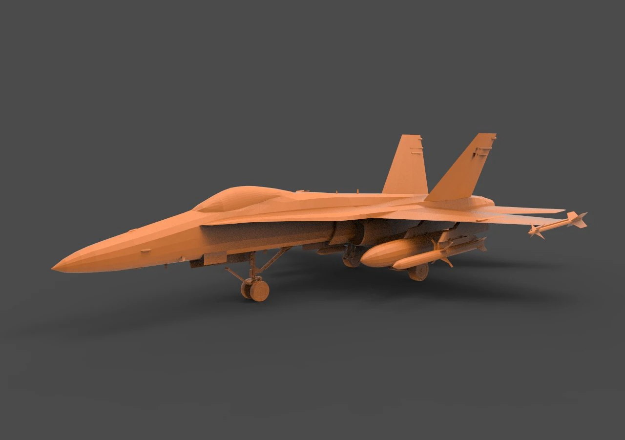 f-18 hornet 3D Print Model .c4d .max .obj .3ds .fbx .stl .blend 