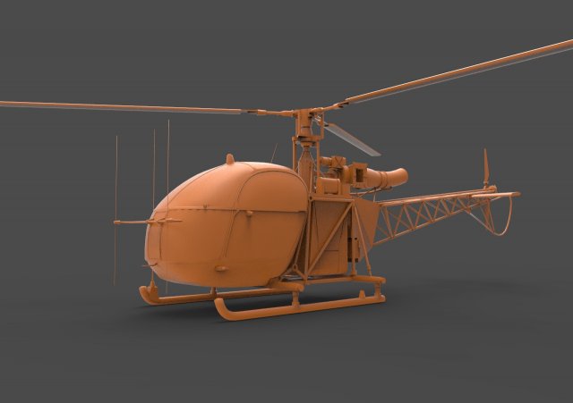 alouette ii 3D प्रिंट मॉडल .c4d .max .obj .3ds .fbx .stl .blend 