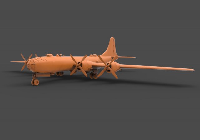 b-29 3D Print Model .c4d .max .obj .3ds .fbx .stl .blend 
