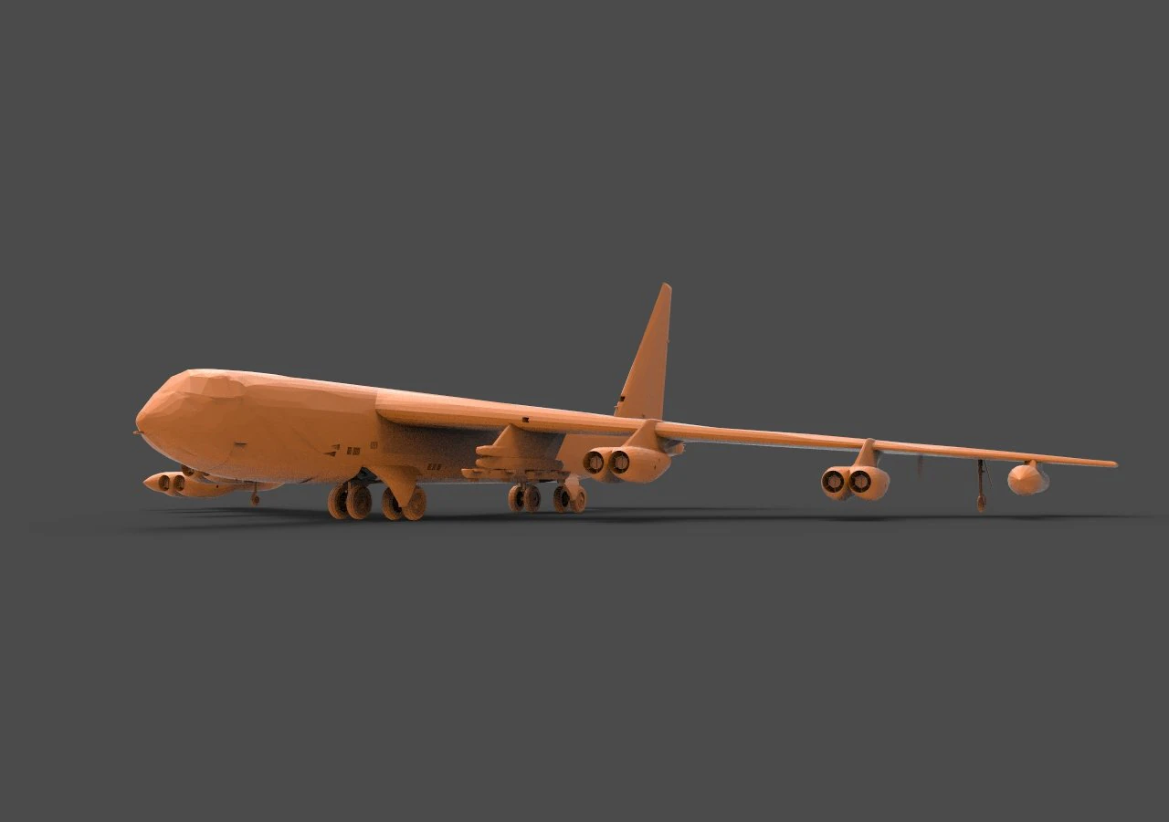 b-52 3D Print Model .c4d .max .obj .3ds .fbx .stl .blend 