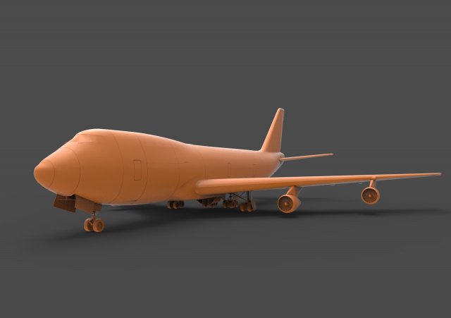 b747 3D Baskı Modeli .c4d .max .obj .3ds .fbx .stl .blend 