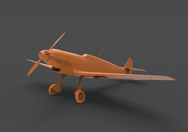 bf109b 3Dプリントモデル .c4d .max .obj .3ds .fbx .stl .blend 
