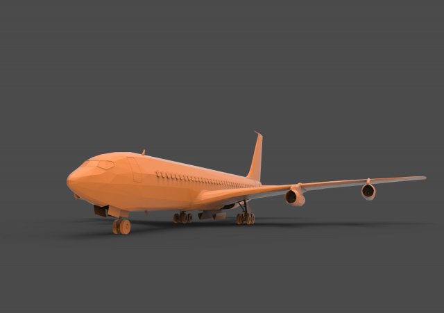 boeing 707 3D Принт Модель .c4d .max .obj .3ds .fbx .stl .blend 