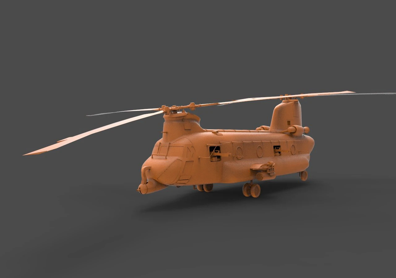 ch-47 3D Print Model .c4d .max .obj .3ds .fbx .stl .blend 