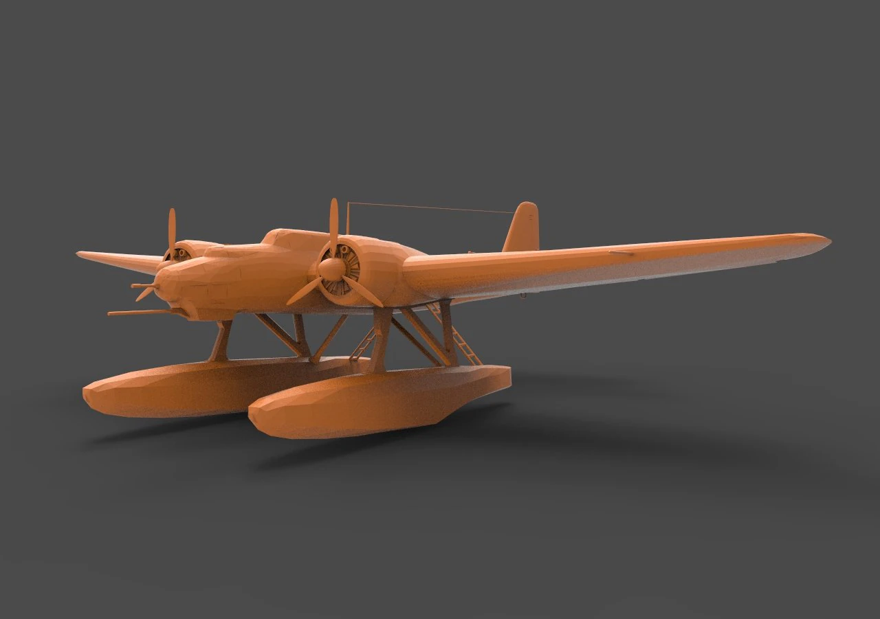 heinkel he 115 3D Print Model .c4d .max .obj .3ds .fbx .stl .blend 