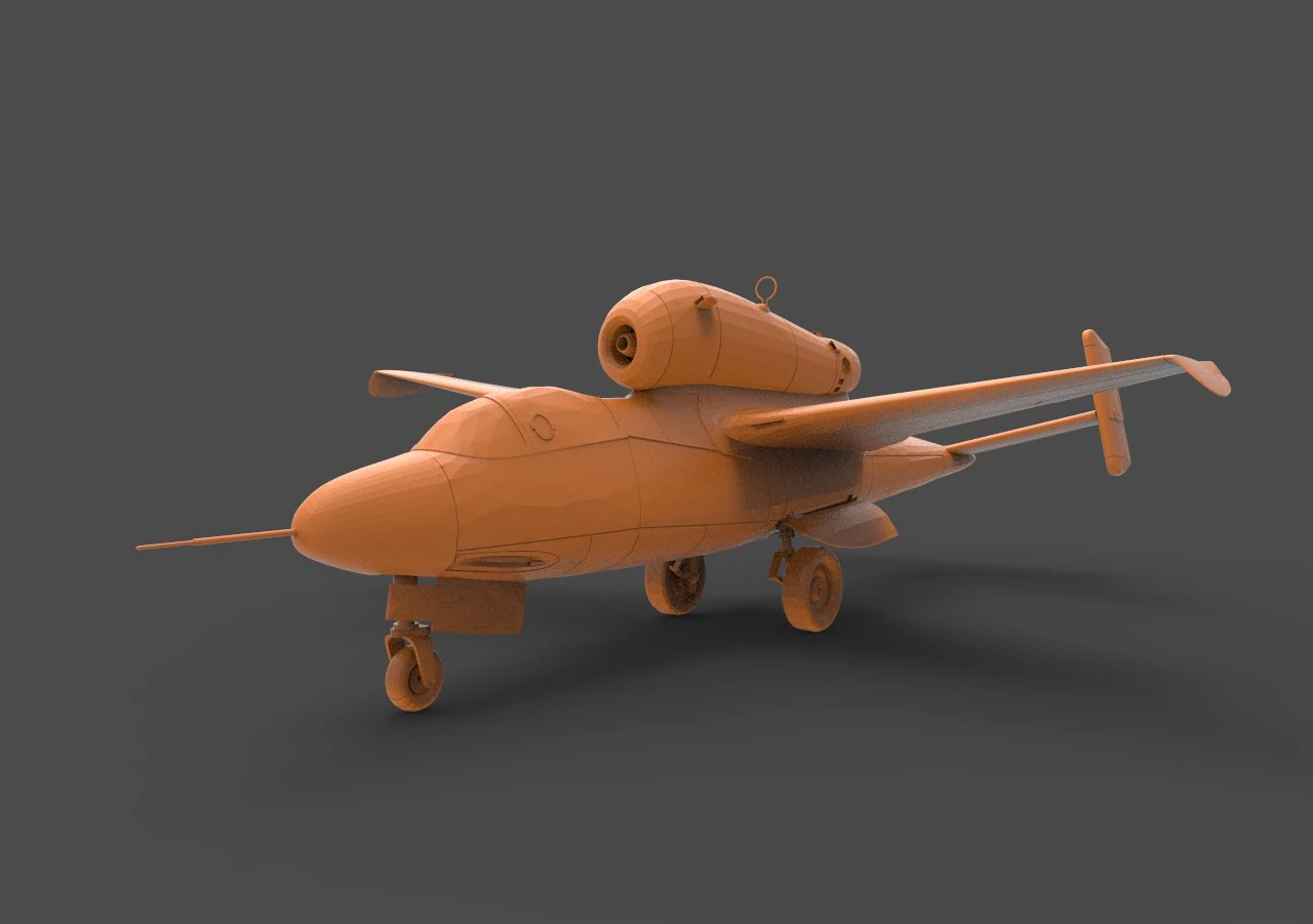 heinkel he 162 3D Print Model .c4d .max .obj .3ds .fbx .stl .blend 