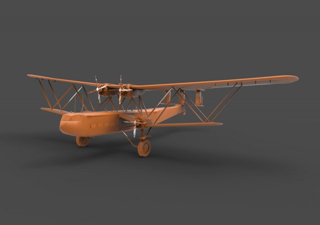 handley page hp42 Modello di stampa 3D .c4d .max .obj .3ds .fbx .stl .blend 