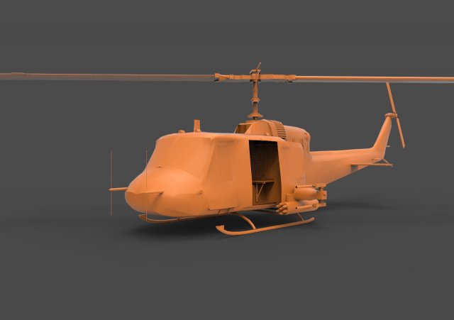 bell uh-1 3Dプリントモデル .c4d .max .obj .3ds .fbx .stl .blend 