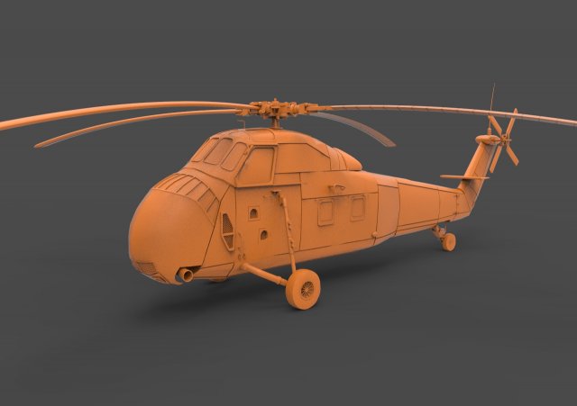 Sikorsky h-34 3Dプリントモデル .c4d .max .obj .3ds .fbx .stl .blend 