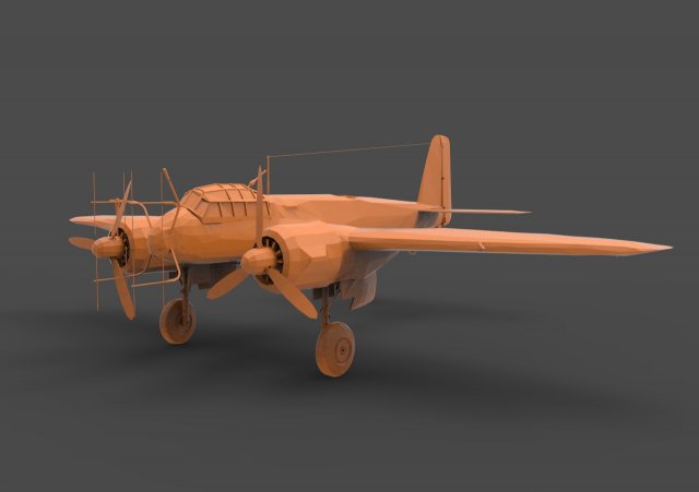 junkers ju 88 3D 프린트 모델 .c4d .max .obj .3ds .fbx .stl .blend 