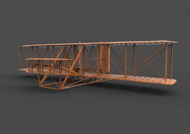 wright brothers flyer 3d Modelo de impresión 3D .c4d .max .obj .3ds .fbx .stl .blend