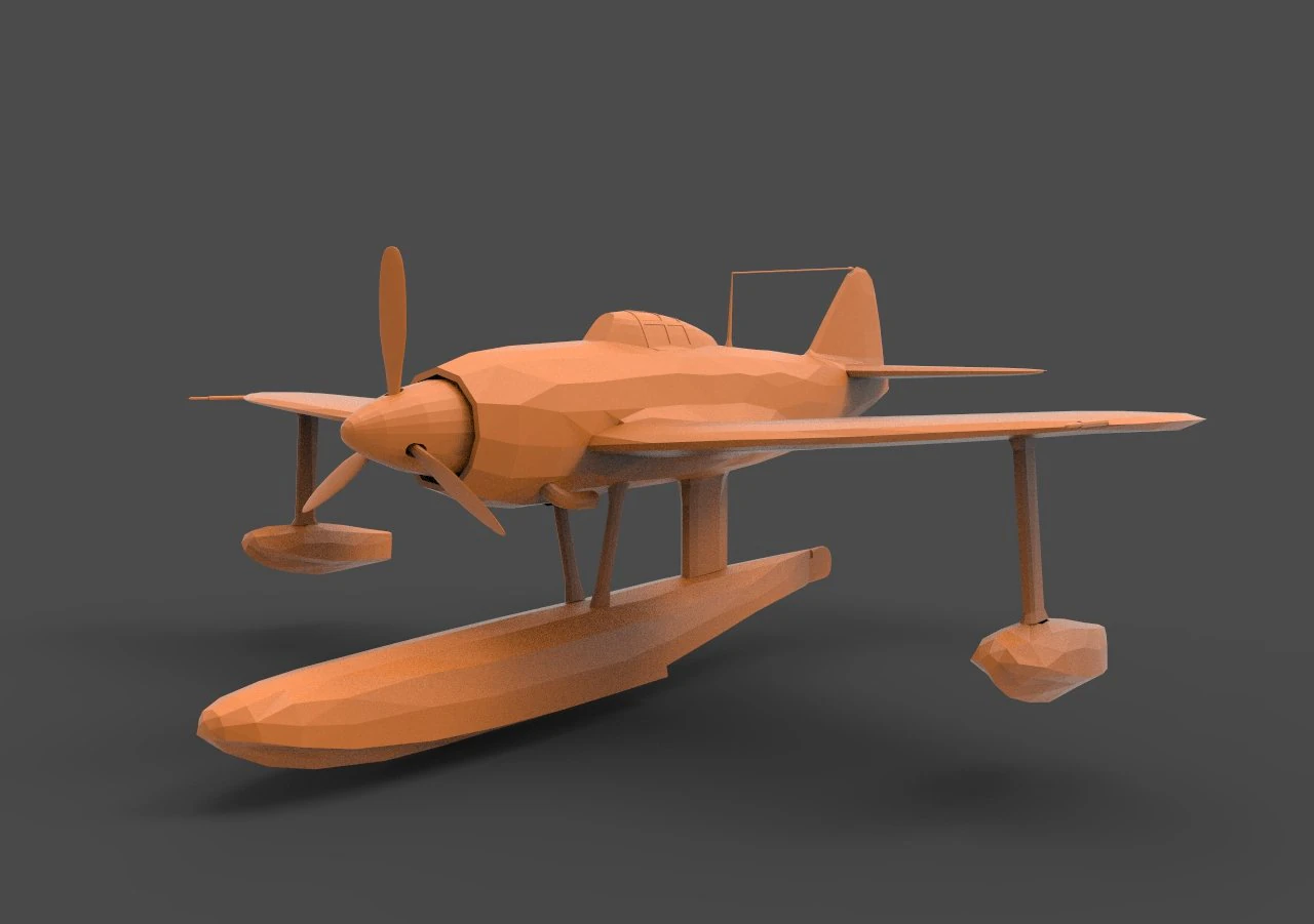 kawanishi n1k 3D Print Model .c4d .max .obj .3ds .fbx .stl .blend 