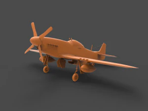 Mustang P-51 Modelo de Impressão 3D