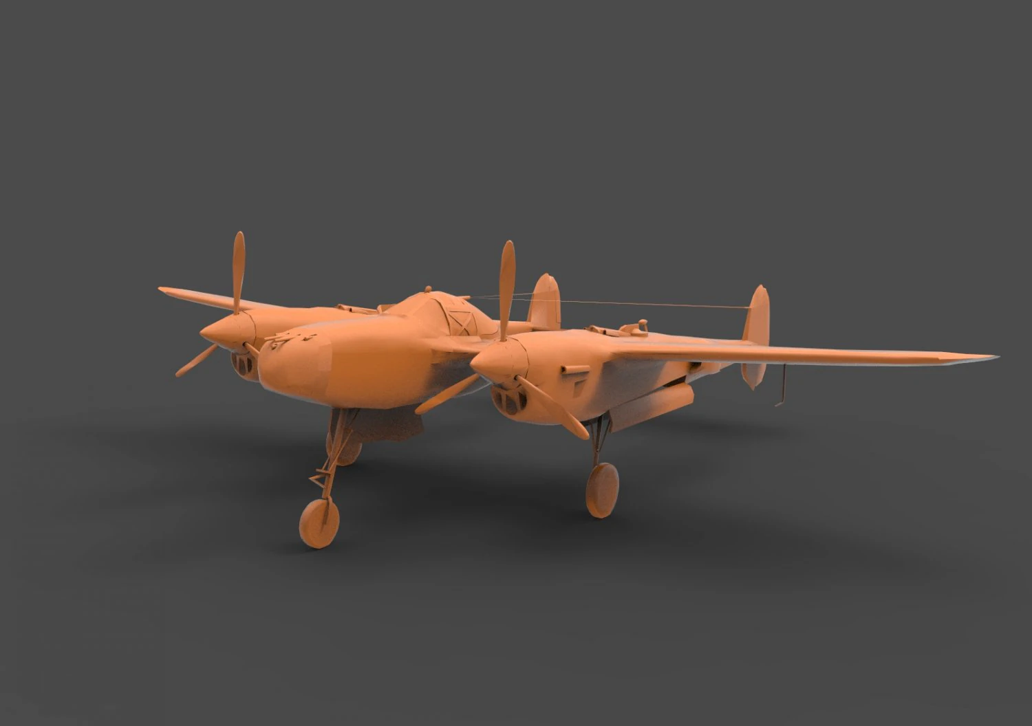 lockheed p-38 3D Print Model .c4d .max .obj .3ds .fbx .stl .blend