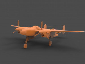 lockheed p-38 3D-printmodel