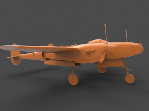 lockheed p-38 3D Принт Модель