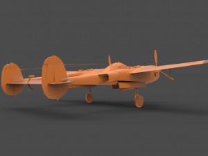 lockheed p-38 3D Принт Модель