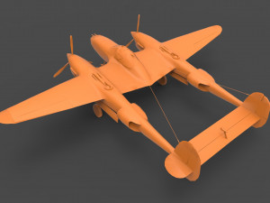 lockheed p-38 3D Принт Модель