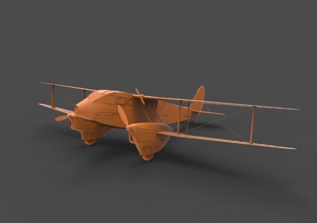 havilland dragon rapide 3Dプリントモデル .c4d .max .obj .3ds .fbx .stl .blend 