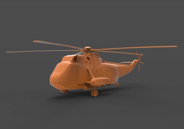 kaman uh-2 navy 3D 프린트 모델 .c4d .max .obj .3ds .fbx .stl .blend 