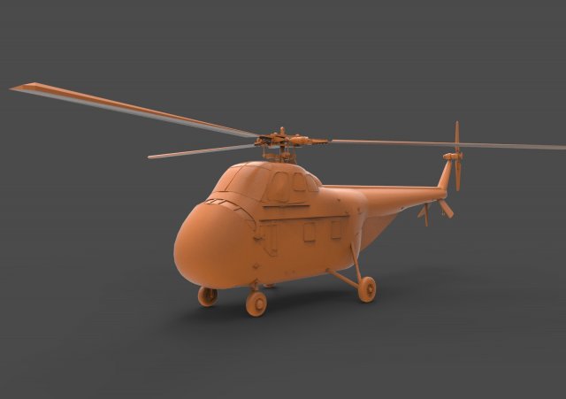 sikorsky h-19 Model Cetak 3D .c4d .max .obj .3ds .fbx .stl .blend