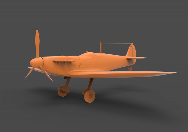supermarine spitfire 3D 프린트 모델 .c4d .max .obj .3ds .fbx .stl .blend
