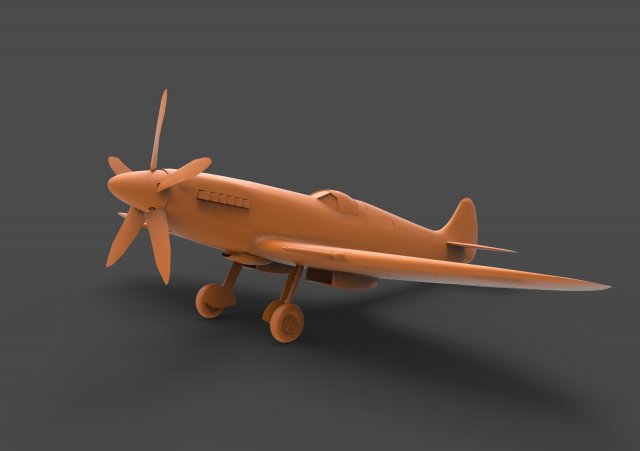 spitfire mk xiv 3D प्रिंट मॉडल .c4d .max .obj .3ds .fbx .stl .blend 