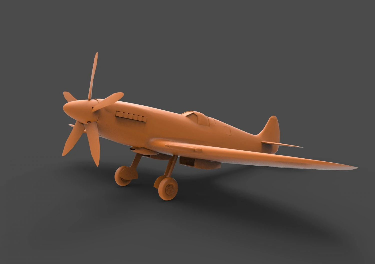 spitfire mk xiv 3D Print Model .c4d .max .obj .3ds .fbx .stl .blend