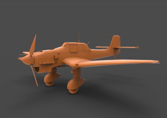 junkers ju 87 3D 打印模型 .c4d .max .obj .3ds .fbx .stl .blend