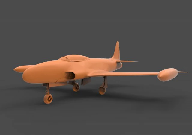 lockheed t-33 3D Print Model .c4d .max .obj .3ds .fbx .stl .blend 