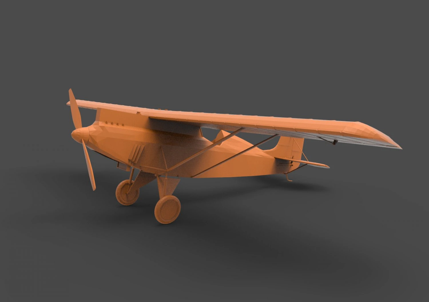 monoplane 3D Print Model .c4d .max .obj .3ds .fbx .stl .blend 