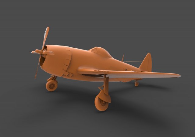 p-47 thunderbolt 3D-printmodel .c4d .max .obj .3ds .fbx .stl .blend 