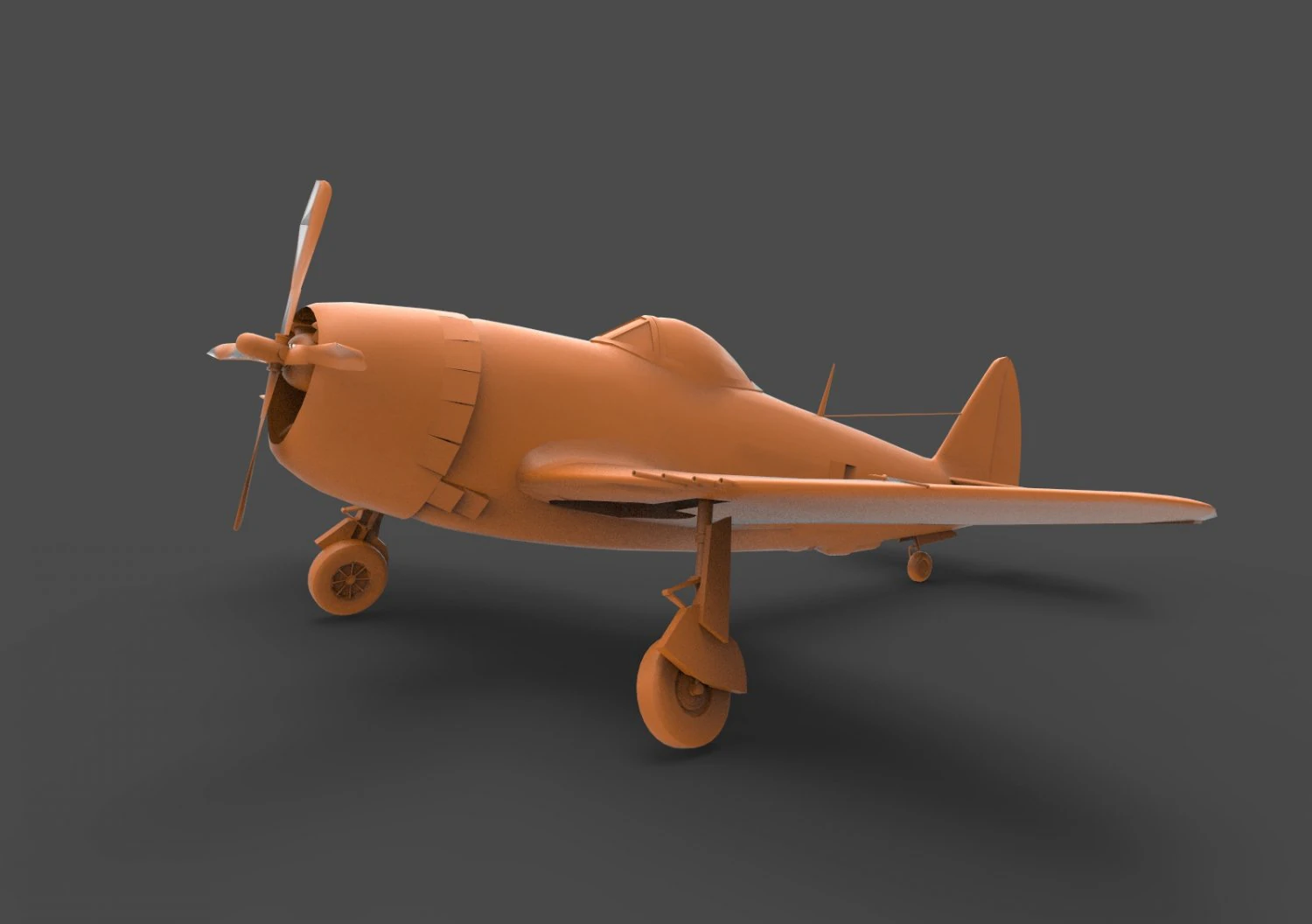 p-47 thunderbolt 3D Print Model .c4d .max .obj .3ds .fbx .stl .blend 