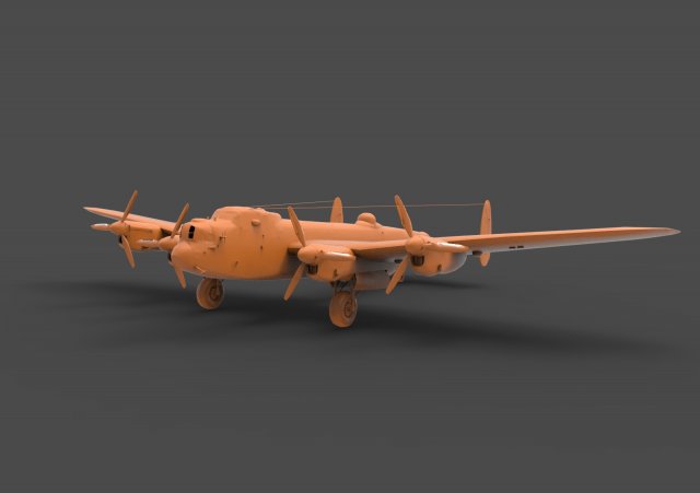 avro lancaster 3D 打印模型 .c4d .max .obj .3ds .fbx .stl .blend 