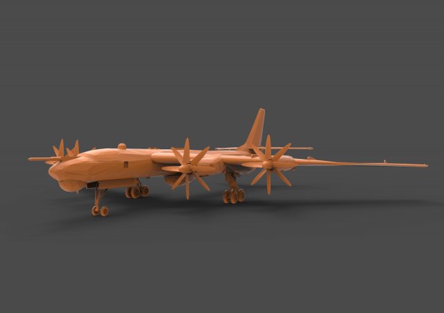 tu-95m 3D 프린트 모델 .c4d .max .obj .3ds .fbx .stl .blend 