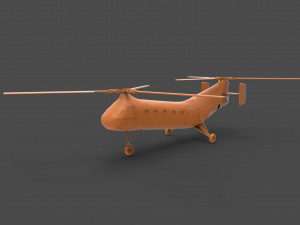 boeing vertol h-21 3D-printmodel