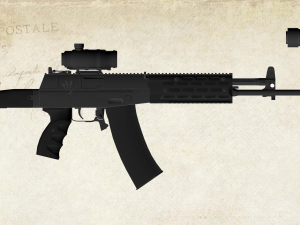 ak-12 with scope and silencer 3Dモデル