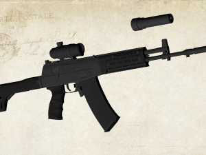 ak-12 with scope and silencer 3Dモデル