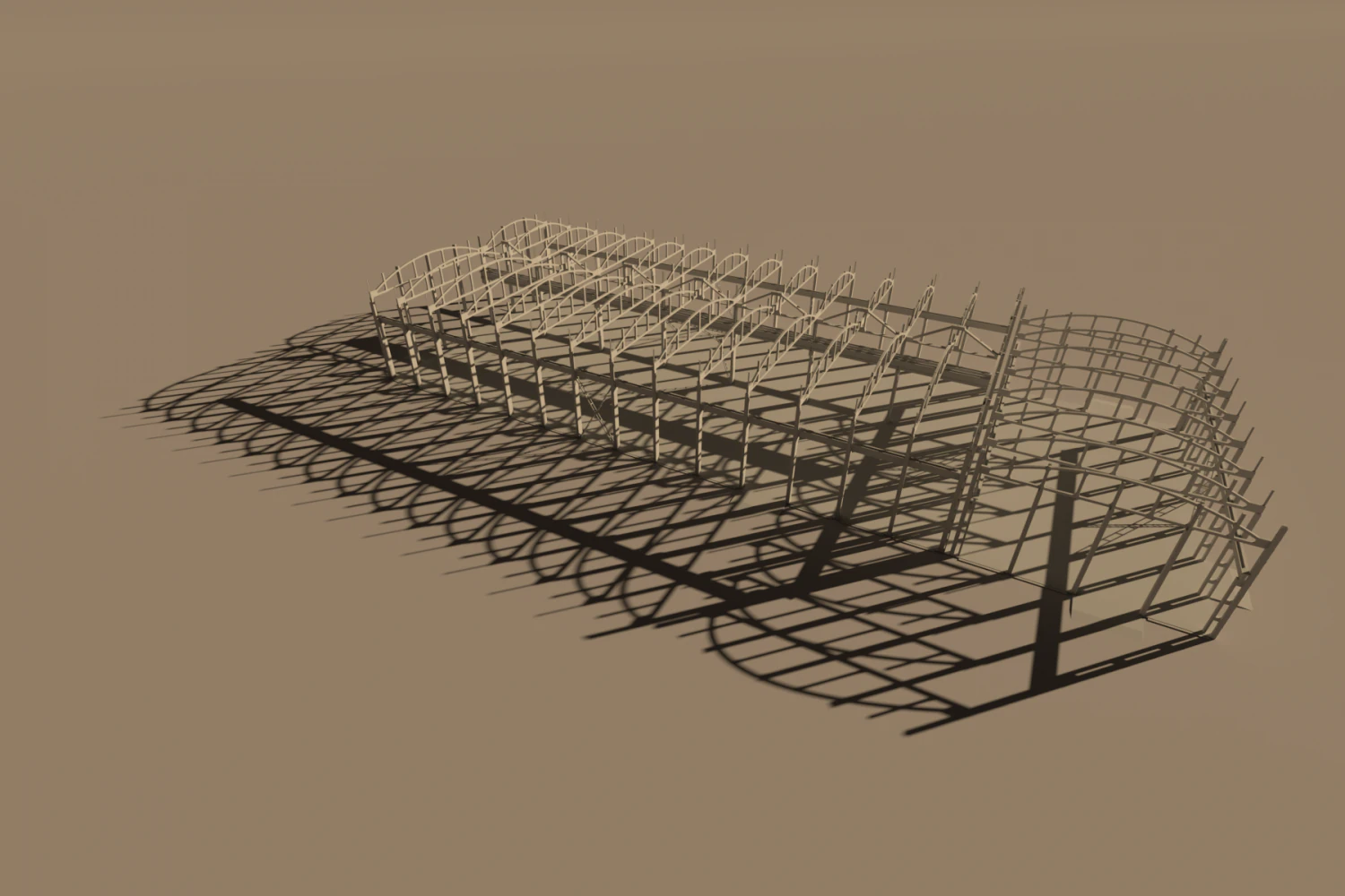 industrial single-storey building 3D Model .c4d .max .obj .3ds .fbx .stl .blend 